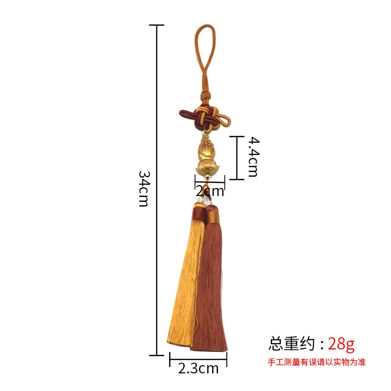 Gold-Plated Lotus And Buddha Hand Pendant, Two-Tone Chinese Knot With Tassels, Ornament, High-End Car Interior Accessory, Po