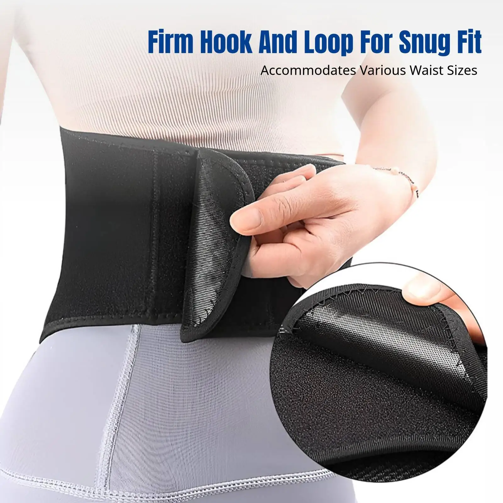USB Heated Waist Support Belt with 3 Level Temperature for Sports Daily Use Adjustable Hook Loop Therapy
