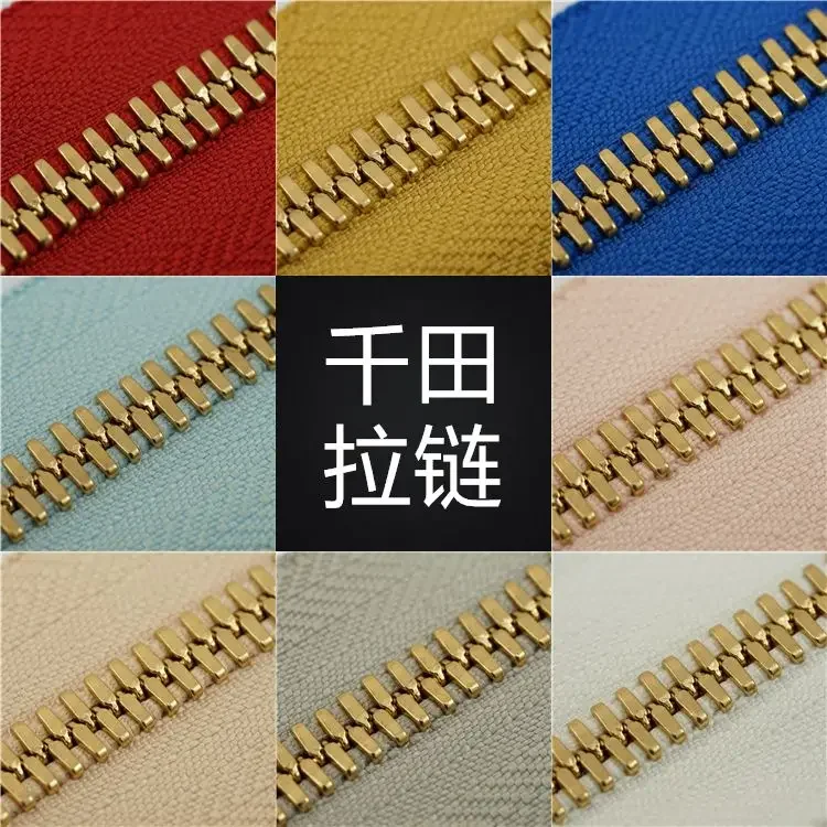 No.8 High End Corn Tooth Matte Gold Copper Metal Long Zipper Compatible with Excella Leather Bag Handmade DIY 1M/5M/10M