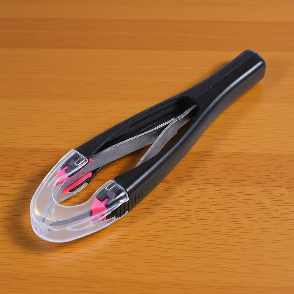 自動眉毛ピンセット格納式ステンレス鋼斜め先端摘み取りツール顔の毛の除去のための自動格納式