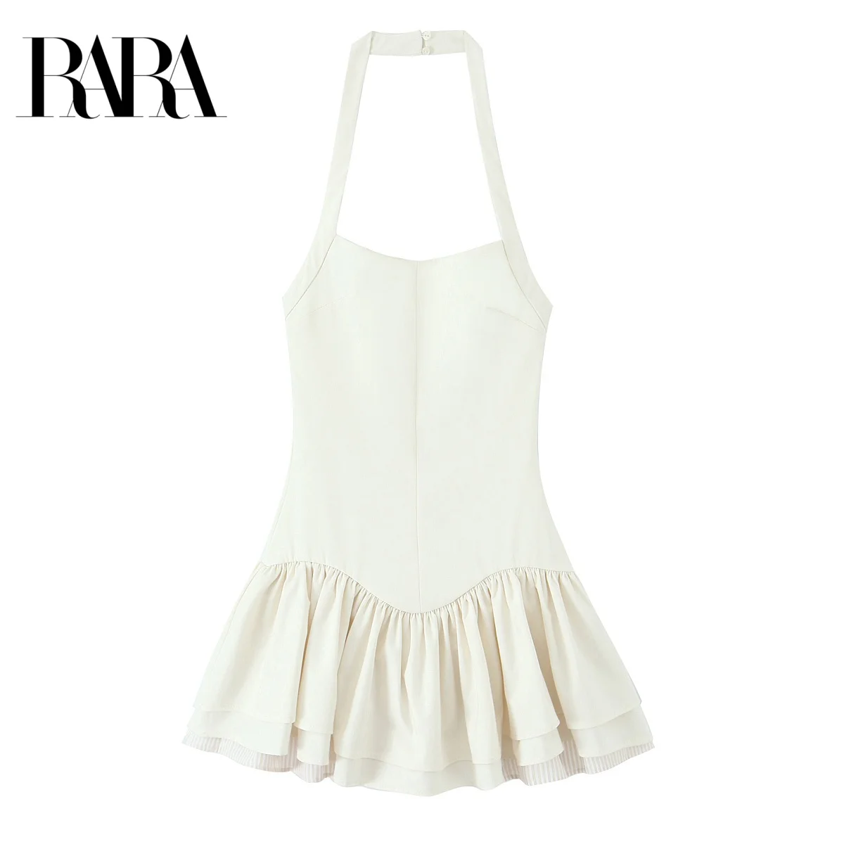 

RARA2025 Ballet Style Slim Fit Halter Neck Backless Waist Puffy Cake Skirt Dress Short Skirt Summer New Women's Clothing