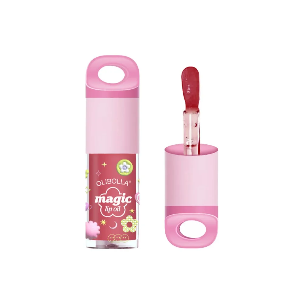 Bonito hidratante óleo labial lábios plumping geléia bálsamo labial óleo espelho mudança de cor brilho labial