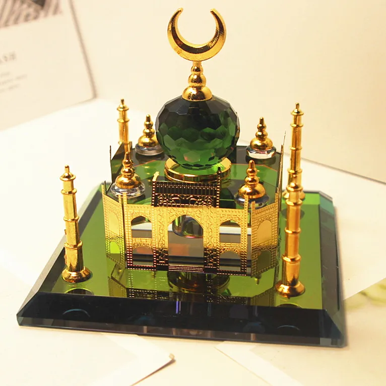 Crystal Ornament for Muslim Eid al-Fitr, Incense Mound Design, Mini Transparent Decor for Car & Desk Home Use