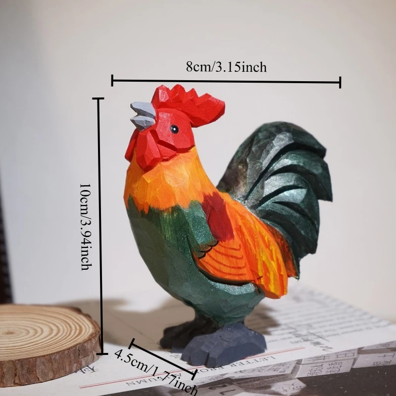 مزرعة الديك والدجاجة اليدوية الخشب النحت الريف تحت عنوان مكتب مكتب منزلي ديكور مجموعة DIY المشهد المنمنمات حلية