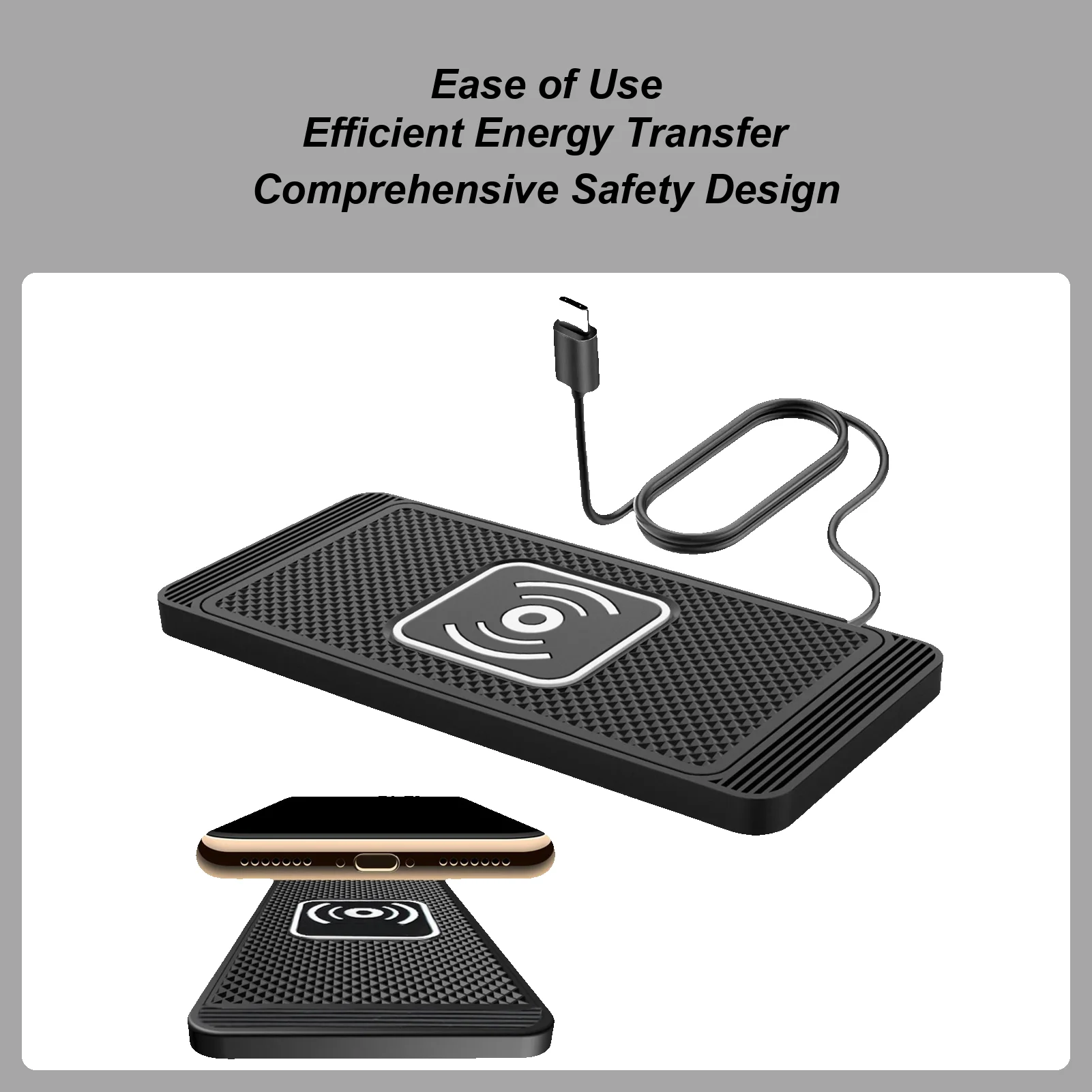 

Car Wireless Charging Pad Fast Charging Wireless Phone Charger Fully Automatic Sensing Phone Charging Pad for Dashboard