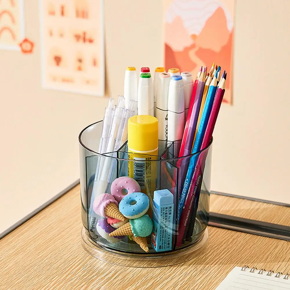 Pen Holder Large Capacity 360 Degree Rotating Easy Access Multifunctional Makeup Brush Holder Organizer