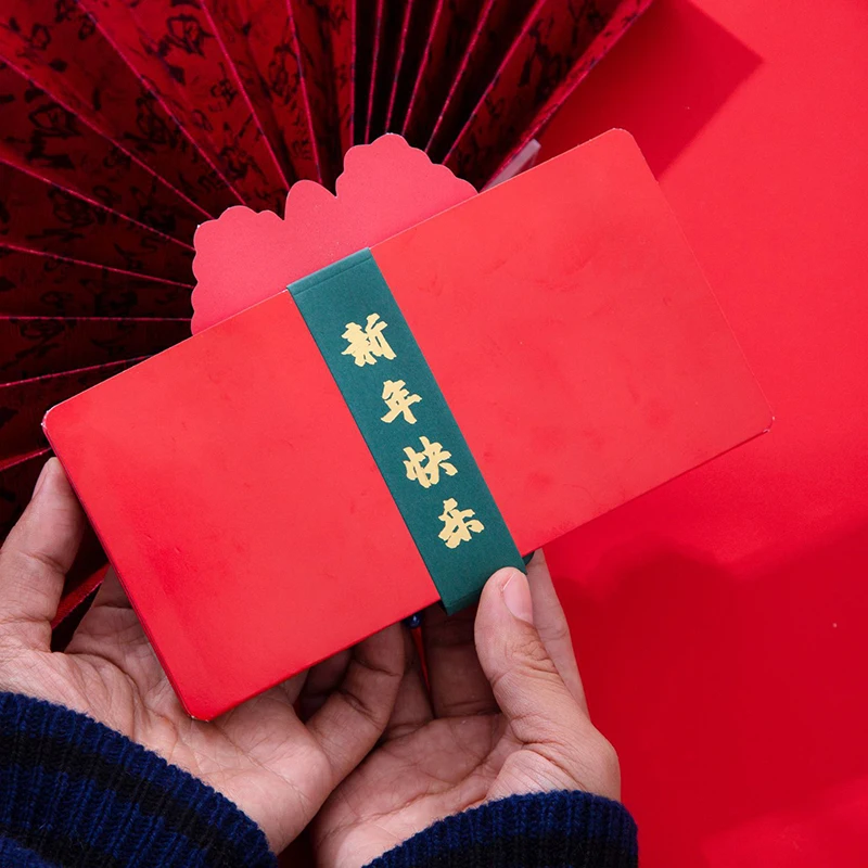 الإبداعية 2/6/8/10 الكرتون للطي الحزم الحمراء 2025 CNY ثعبان النقدية شنطة هدايا عيد ميلاد الزفاف مهرجان الربيع المغلف الأحمر