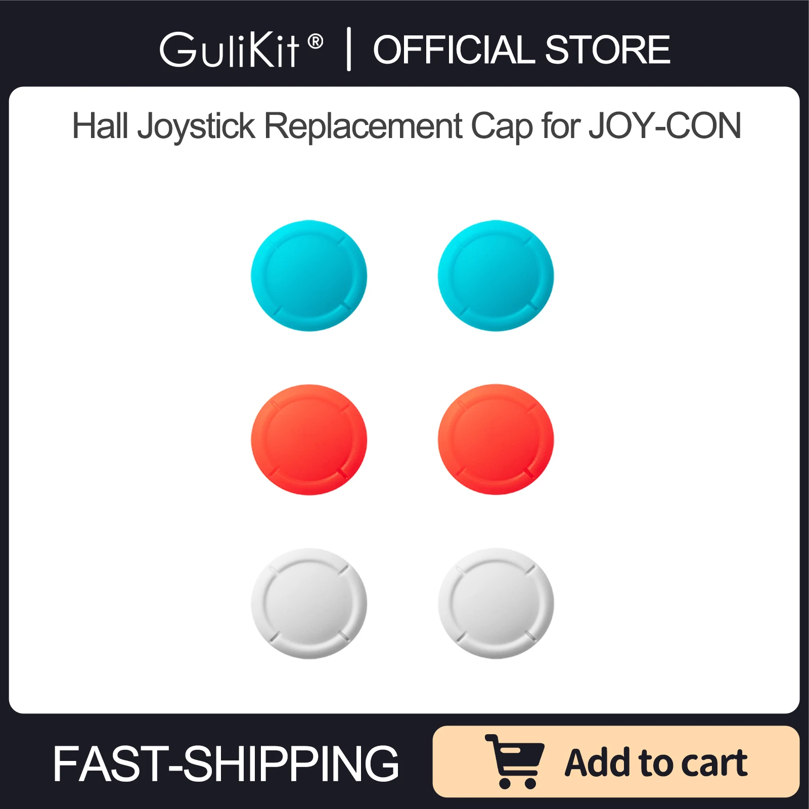 50/100PCS GuliKit NS42 Hall Joystick Replacement Cap for JOY-CON Replace Shell Cmpatible with GuliKit Hall joystick NS40