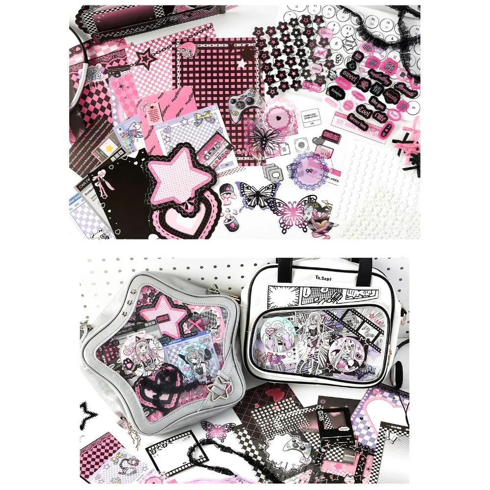 Papieren stickers DIY Itabag Insteekmateriaal Retro Kantlint Itabag Decor DIY Materiaal Kleurrijk Creatief