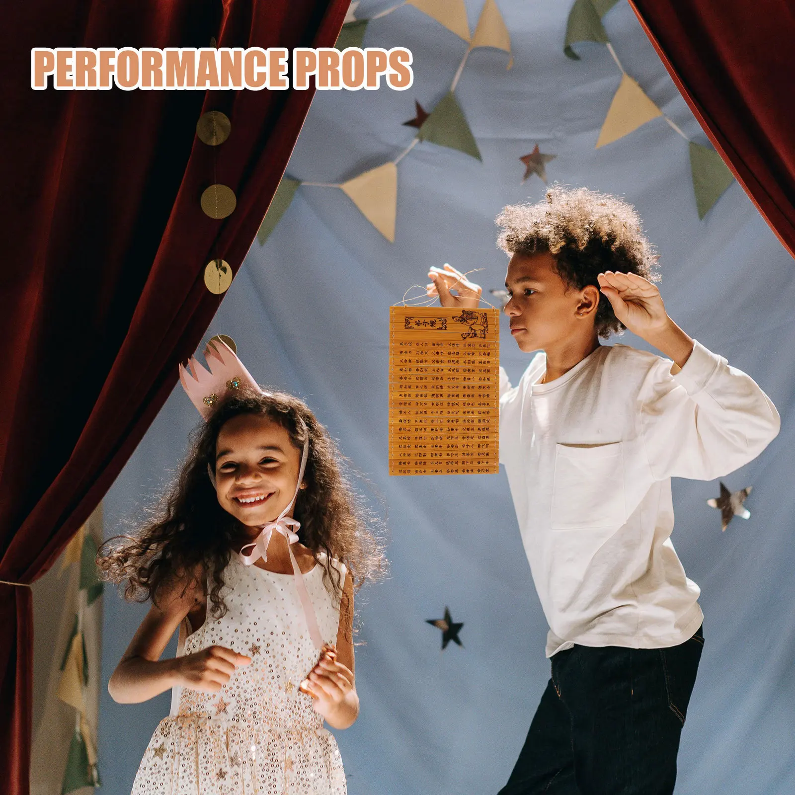 

Dizigui Bamboo Book Retro Vintage Decorative Bamboo Ornament Photography Prop Performance Decoration Photo Prop