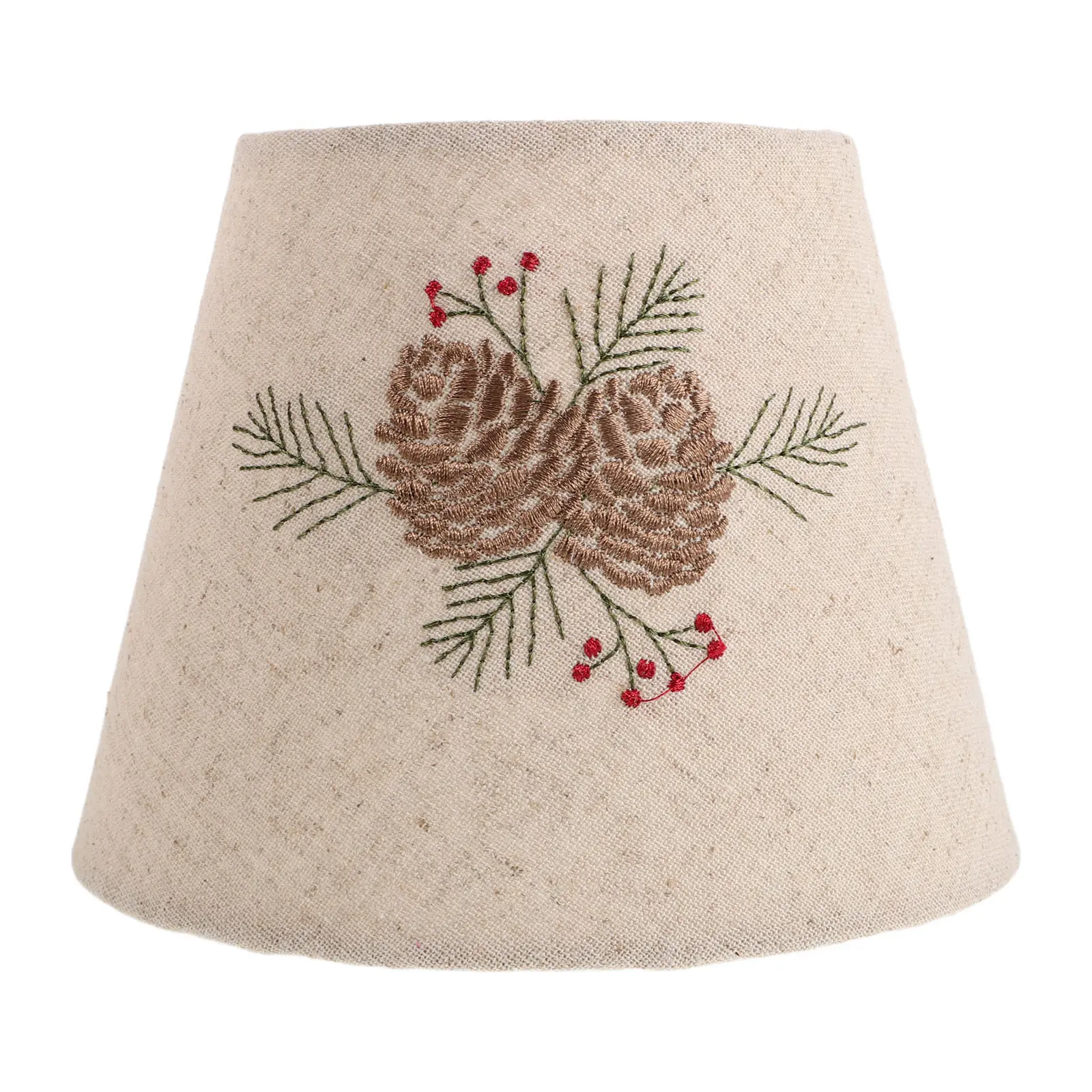 Small Embroidered Fabric Lamp Shade Barrel Style 4.3x6.7 Bottom Height Replacement for Table Lamp Bedside Light E27 E14