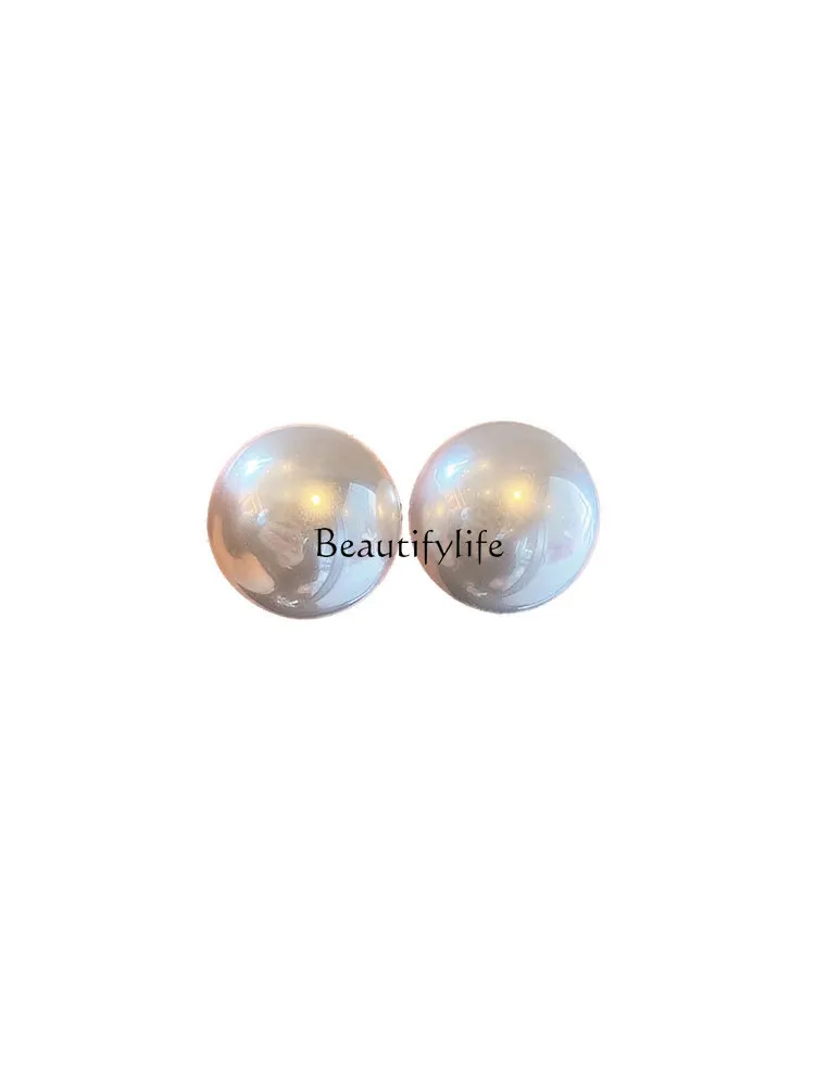 Large Pearl Earrings Female Elegance Retro Hong Kong Style Earrings