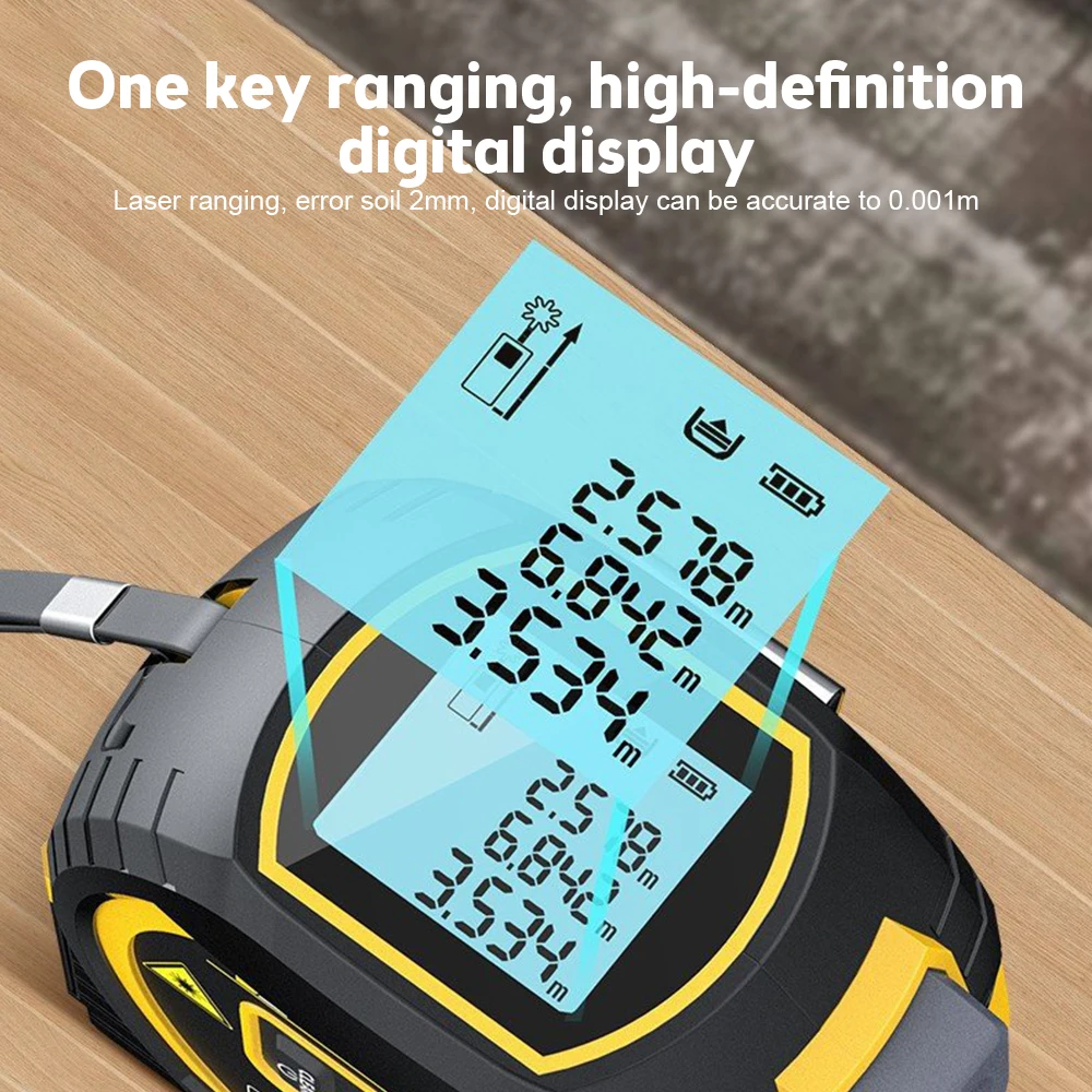 Laser Distance Meter Measuring Laser Tape Measure Digital Laser Rangefinder Digital Electronic Roulette Stainless 5m Tape Ruler