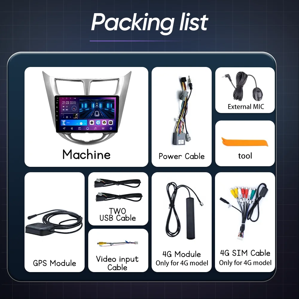 Android 15 Car Radio Stereo For Hyundai Solaris 1 2010 - 2016 Auto Multimidia Video Player GPS Navigation 4G Carplay NO 2DIN DVD