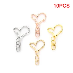 10pcs New Heart Hollow Key Chain Key Ring keychain DIY Accessories Lobster Clasp