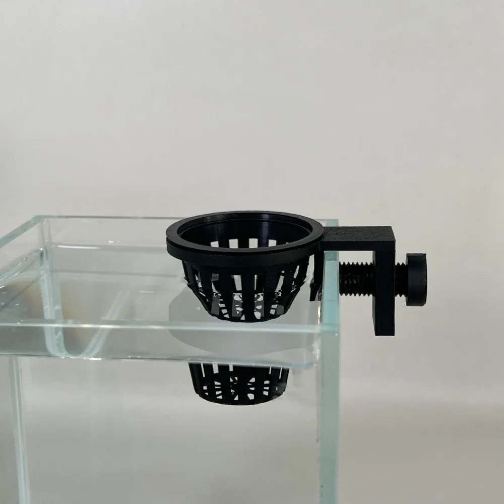 Top Hanging Aquarium Plant Holder Screw Clamp/Suction Cup Soilless Cultivation Fish Tank Greenery Holder Plastic Wall-Mounted