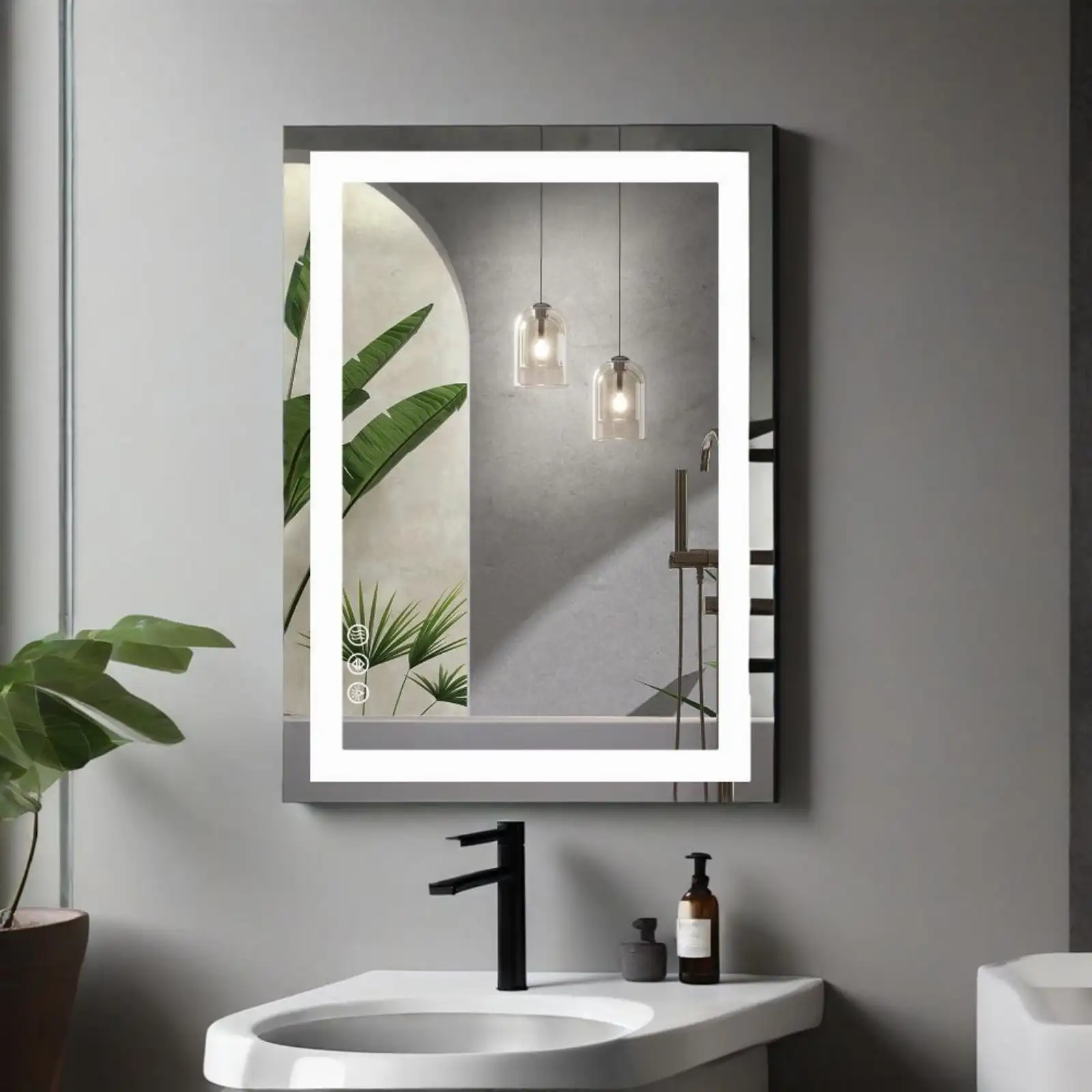 

Gianna Espejo de Baño LED de 20"x 28" con Función de Memoria Antivaho y Retroiluminada de Vidrio Templado