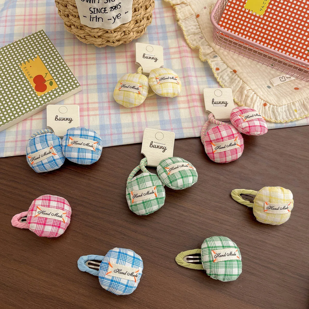 

Plaid BB Clip Baby Girl Elastic Hair Band Hair Rope Tie Rubber Band Kids Hairclip Hairpin Children's Hair Accessories Headwear
