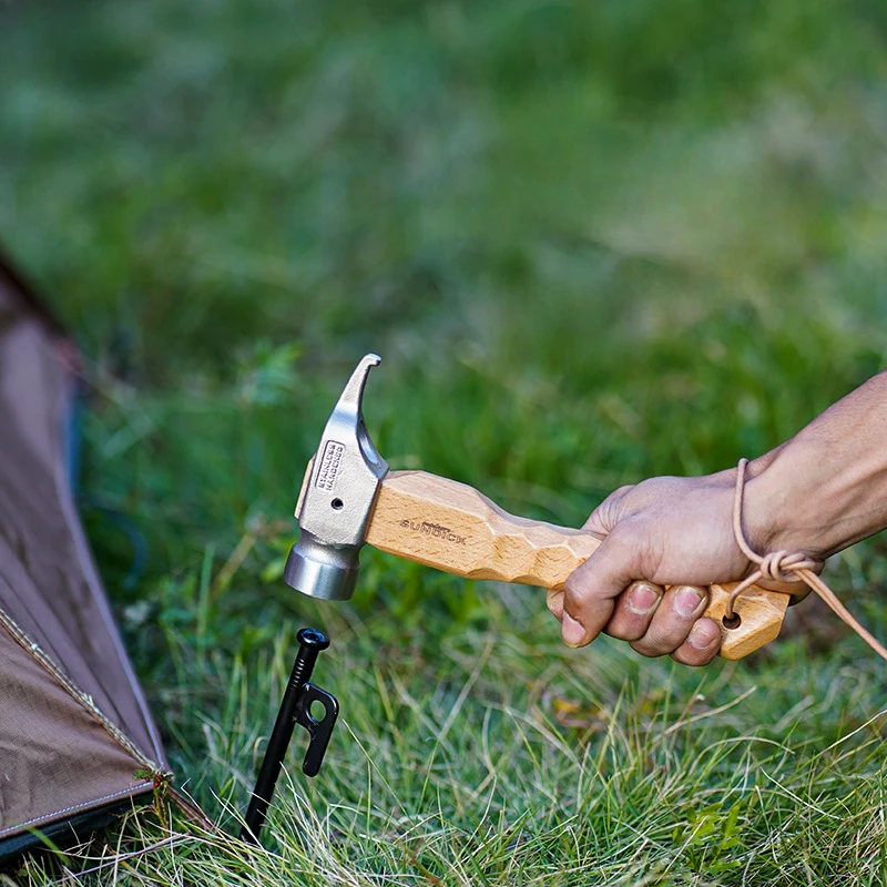 

Solid Wood Stainless Steel Copper Hammer Outdoor Mountaineering Tent Ground Nail Pulling Nail Hammer