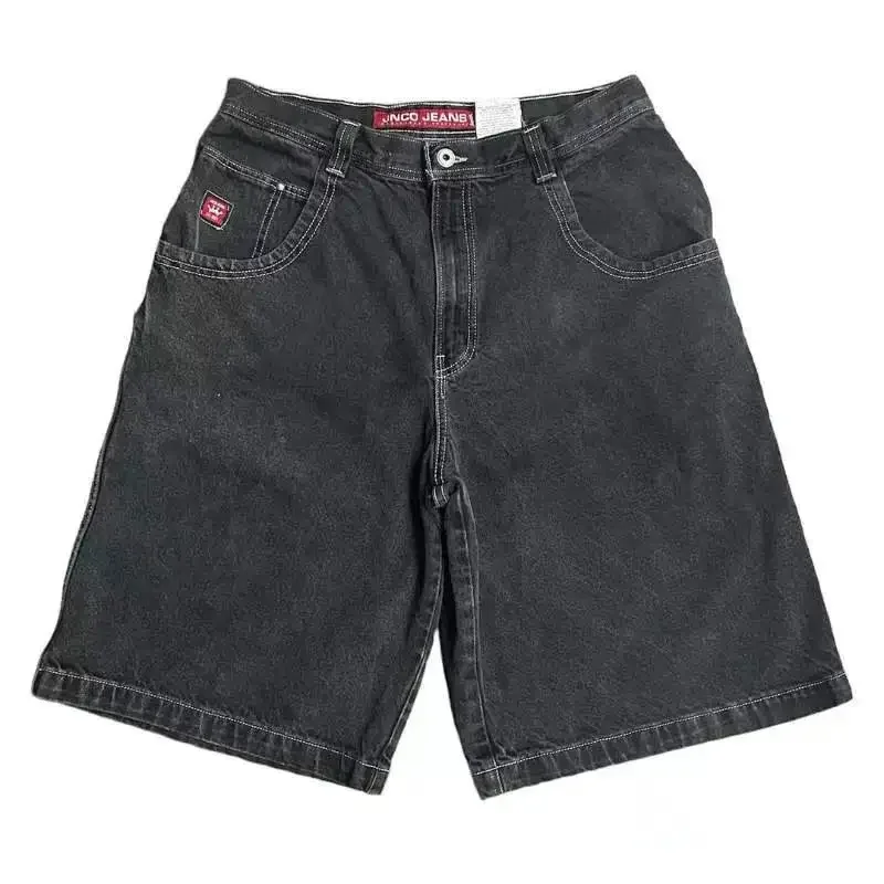 JNCO-Shorts jeans baggy com bolso para homens e mulheres, estilo Y2K, streetwear hip-hop, shorts góticos de basquete harajuku, casual, verão, novo