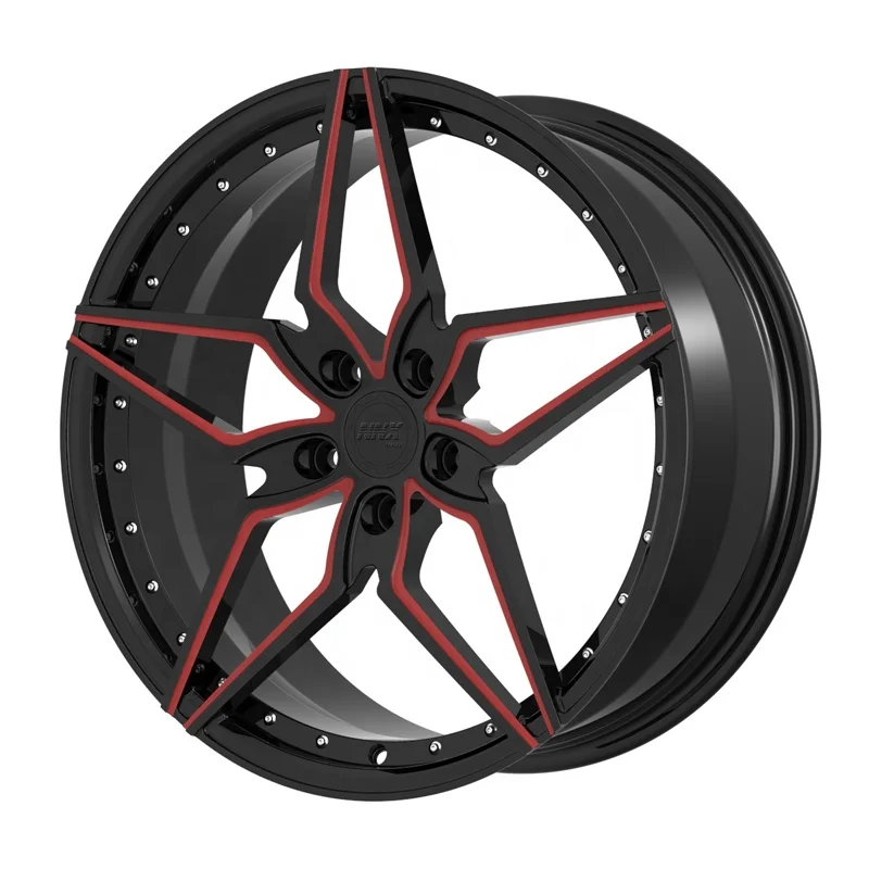 for Luxury cars 1 piece red finished forged wheels 5x108 5x120 rims 17/18/19/20/21inch 5 hole alloy wheel rim for car wheels