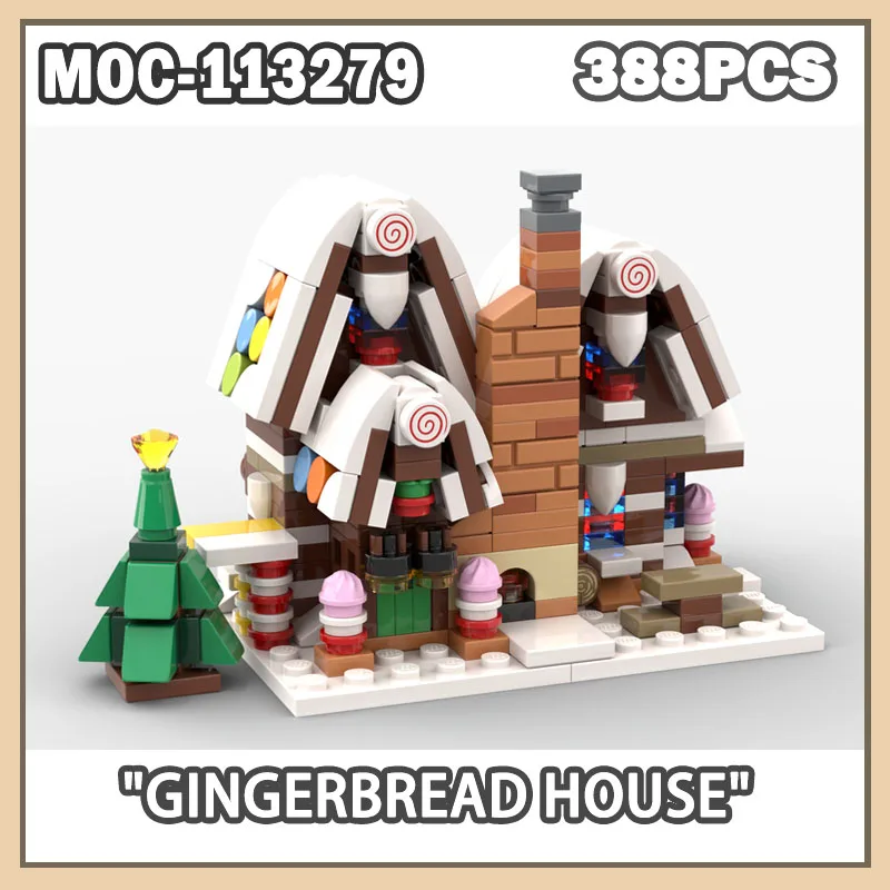 

MOC-113279 Gingerbread House Building Blocks Small Particle Mini Christmas decorations Blocks Educational Children's Toys 388P