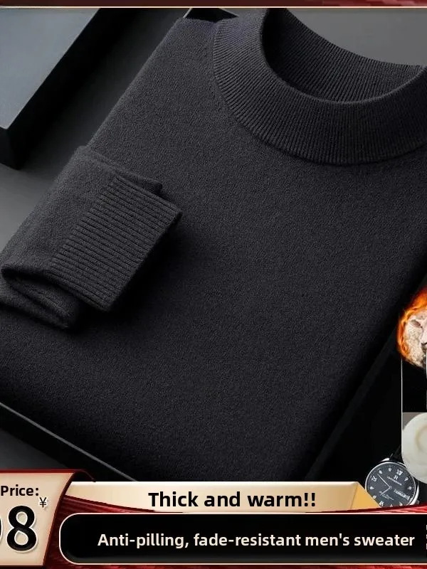 

Pierre Cardin Men's Thiened Long Sve Knitted Wool Sweater Warm Skin-friendly Camere Underwear Casual Faion Ci Winter