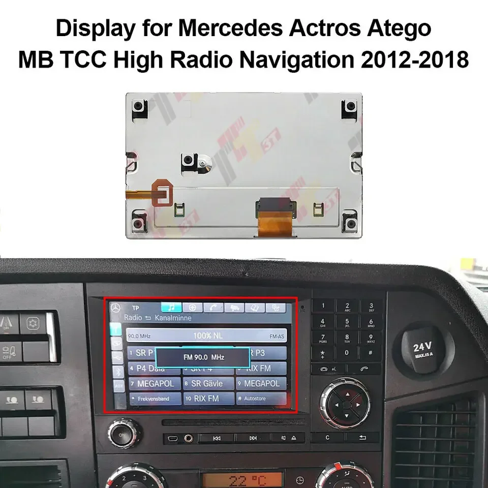 Display for 2012-2018 Mercedes Actros Atego MB TCC High Range Rover Freelander Radio Navigation LCD Screen OEM