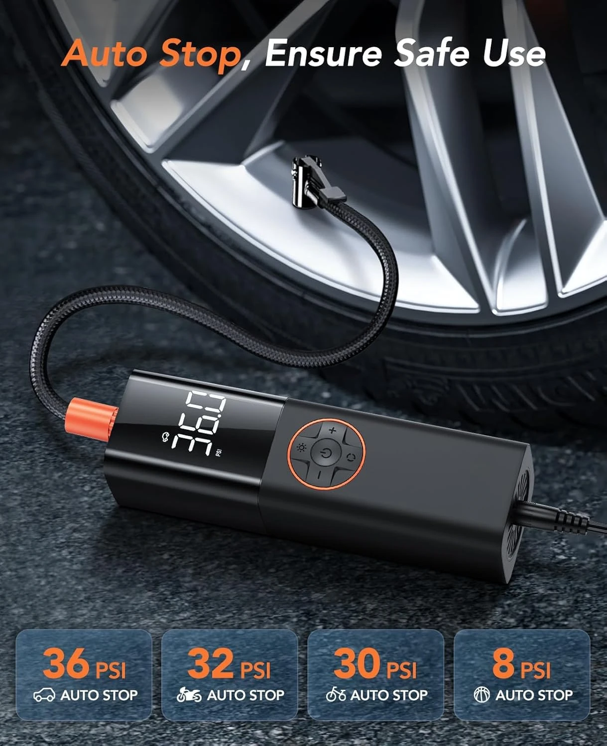 Inflador de neumáticos portátil, compresor de aire DC12V, Mini bomba de aire para neumáticos de coche, bomba de neumáticos eléctrica de 150PSI, inflador de neumáticos automático para coche