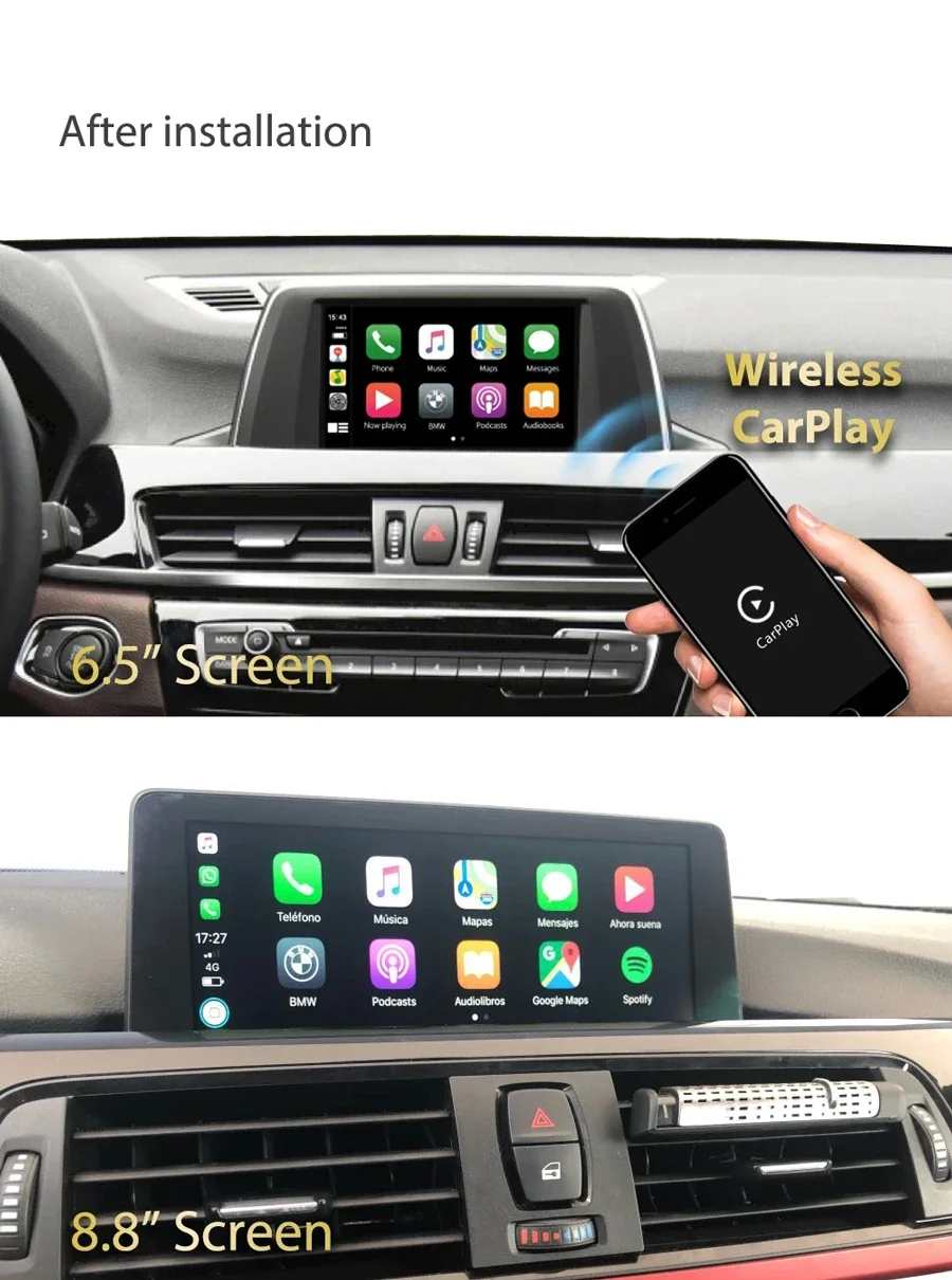 Wireless CarPlay AndroidAuto Connection Decoder Box For BMW 1 2 3 4 5 6 7 Series X1 X3 X4 X5 EVO NBT CCC CIC 2003-2018