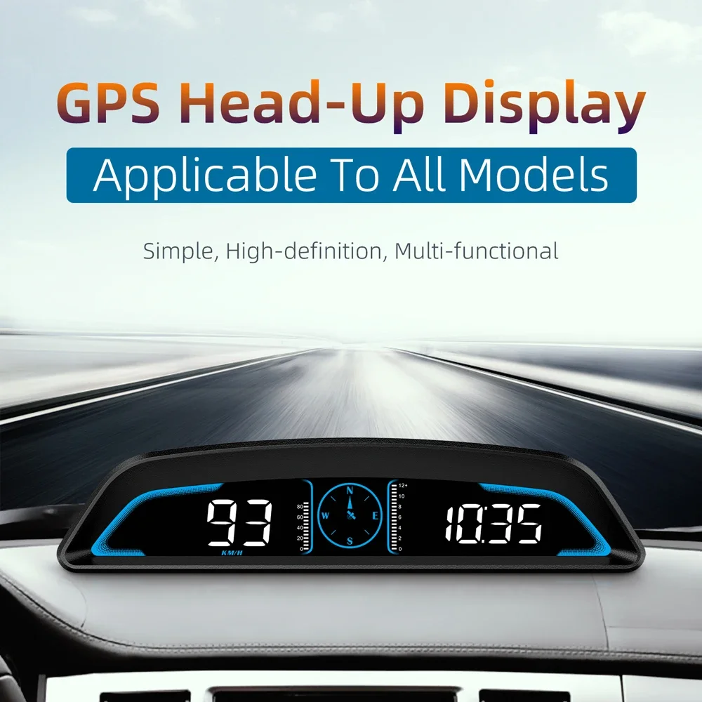 G3 GPS Head Up Display Multi-function Auto Speedometer Clock Compass Single Mileage Travel Time with Overspeed Warning