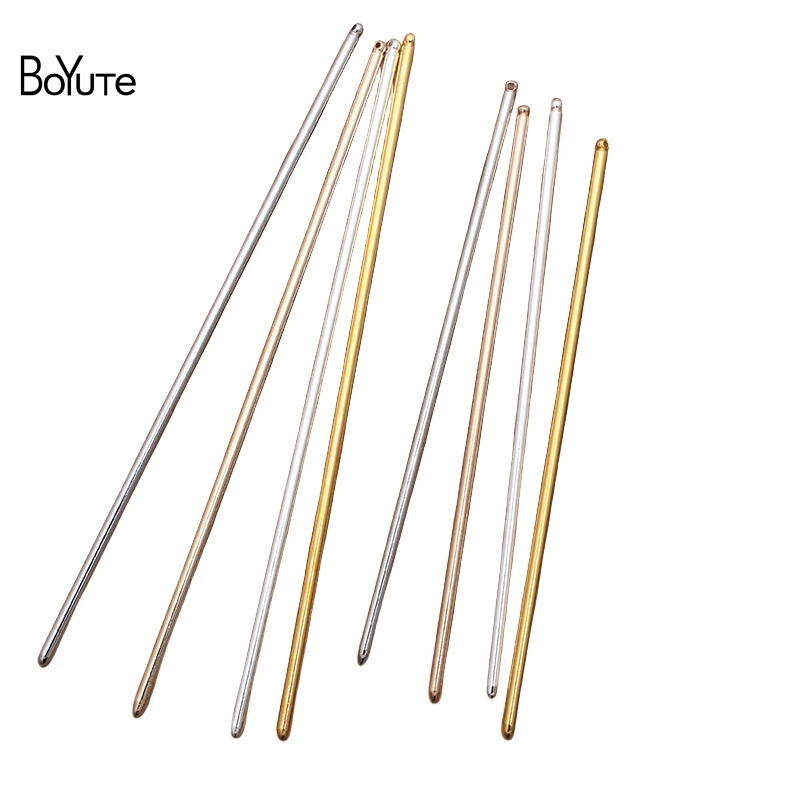 BoYuTe (50 Pieces/Lot) 3*125MM 3*150MM Metal Iron Hair Sticks Factory Supply Handmade Diy Hair Accessories Materials