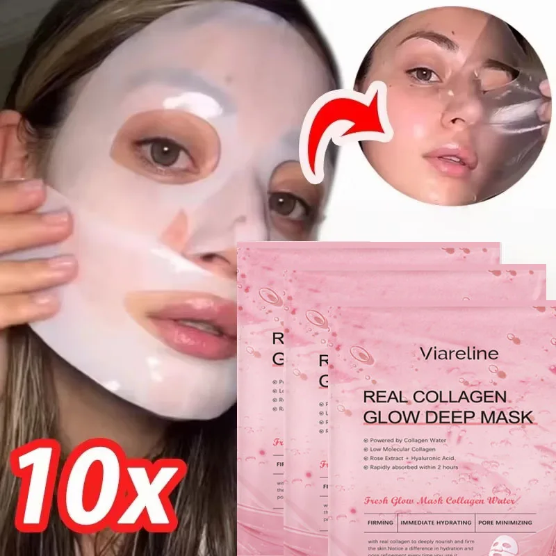 Overnight Collagen Real Deep Mask Supplement Collagen Hydrating Mask Elasticity Improvement Pore Minimizing Firming Lifting Mask