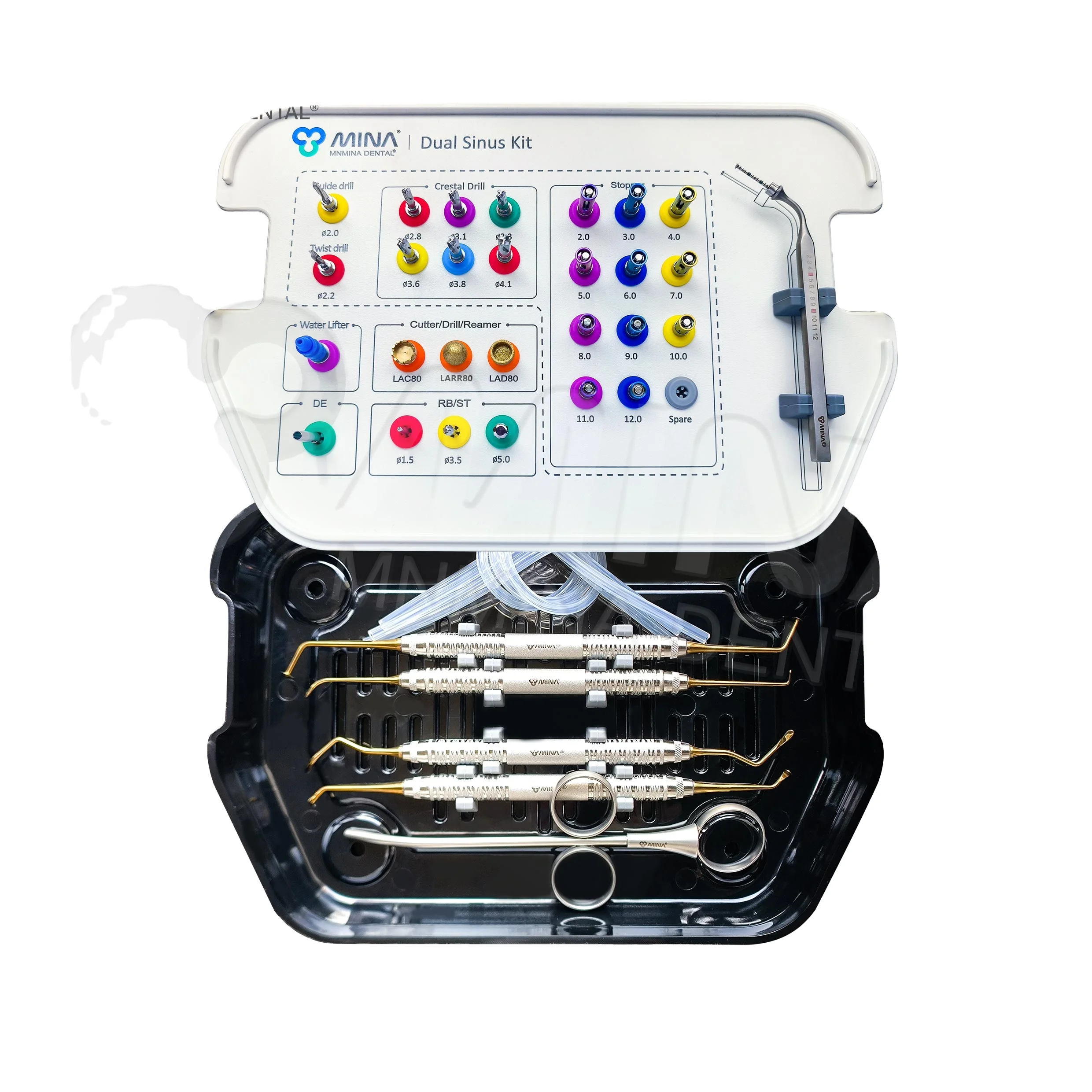 MINA Dental Surgical Instruments Lateral and Crestal Dual Sinus Treatment Lift Approach Kit