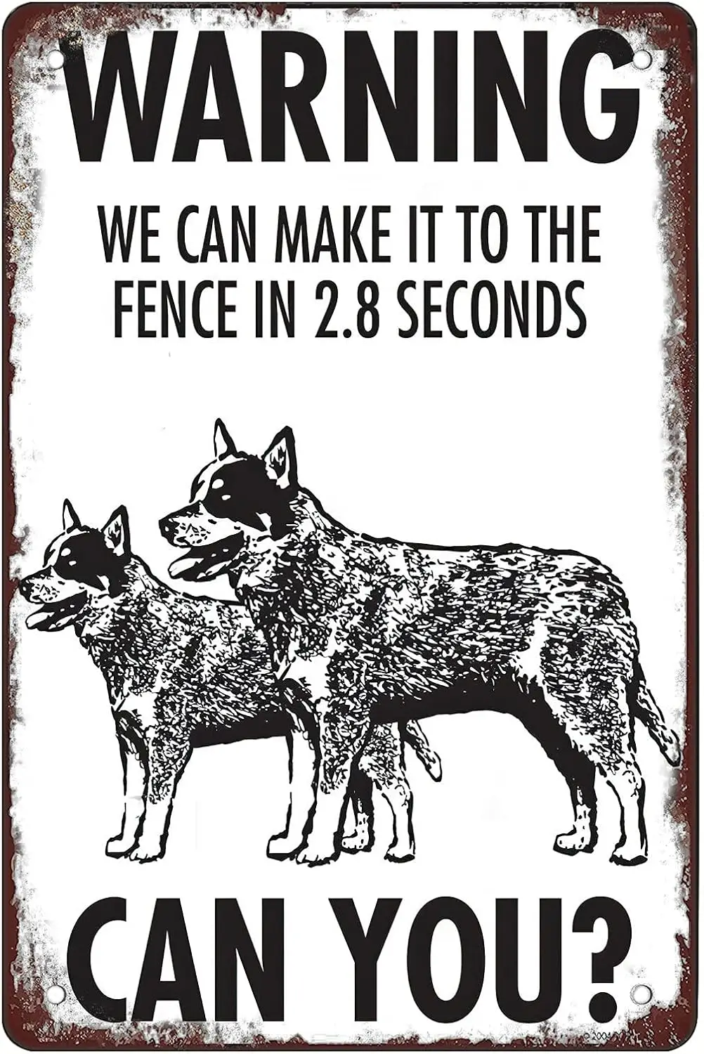Retro Funny Metal Sign Sheet Signs Tin Sign,Warning! Blue Heeler,Outdoor Home Wall Decoration, Size:, Multi