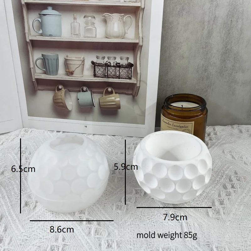 DIY Spherical Flowerpot Silicone Mold for Epoxy Resin Candle Holder Aromatherapy Candle Molds Clay Plaster Mould Drop Glue Mold