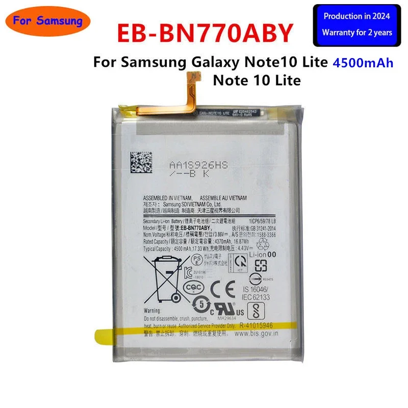 

2024 years Brand New EB-BN770ABY 4500mAh High Quality Replacement Battery For Samsung Galaxy Note10 Lite Note 10 Lite