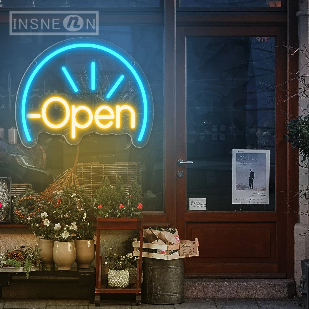 Letreros de neón abiertos, luz LED para tienda, Bar, restaurante, cafetería, salones de uñas, letreros luminosos de negocios, tienda, ventana, decoración de pared