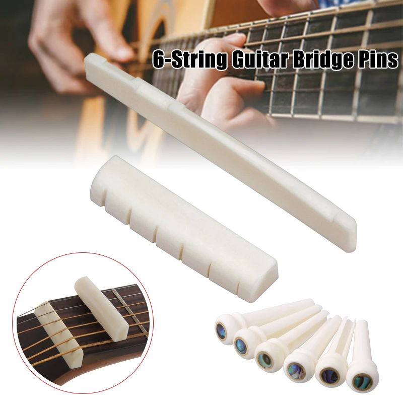 1 Set Bone Guitar Saddle Nut Pins Acoustic Folk Guitar Luthier DIY Saddle Nut Bridge Pin Cattle lp Tailpiece Tailpiece Parts