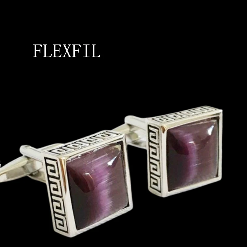 FLEXFIL Luxury shirt cufflinks men watch Brand cuff buttons cuff links gemelos High Quality wedding square abotoaduras Jewelry
