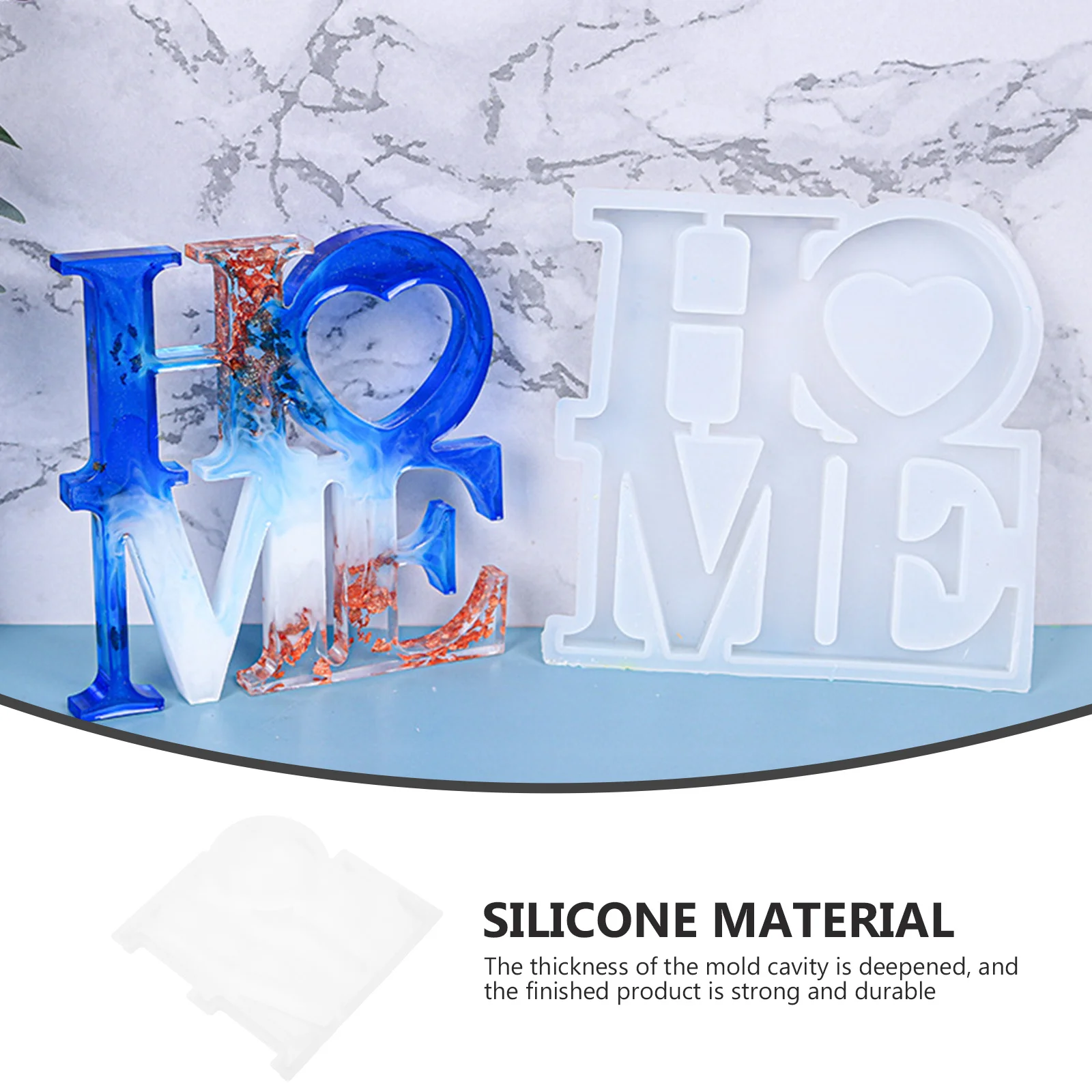 

High Quality Silicone Mold for DIY Handicraft Gift English Letter Ornament Reverse Mould Simple Mold for Creative Epoxy Resin