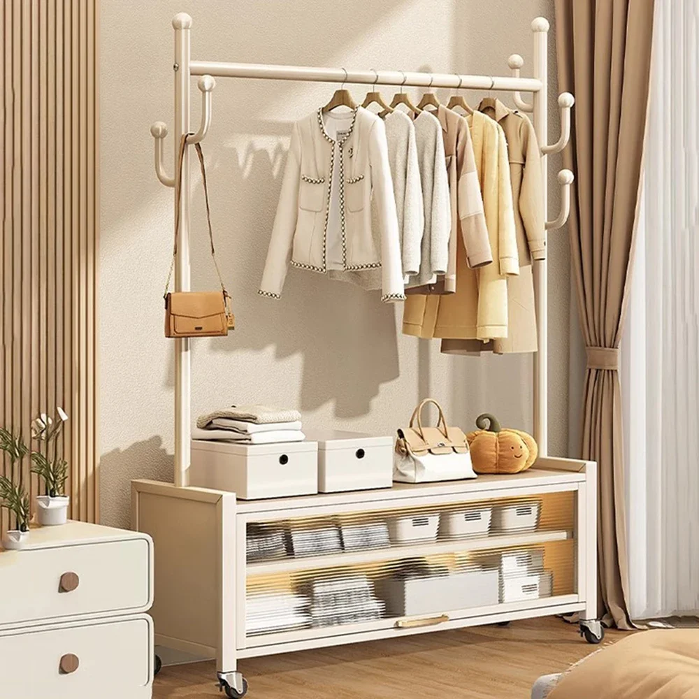 Perchero de Balcón con Cajones, Organizador de Ropa Blanco para Dormitorio/Entrada, Perchero de Ropa de Diseño Único con Niveles, Muebles para el Hogar