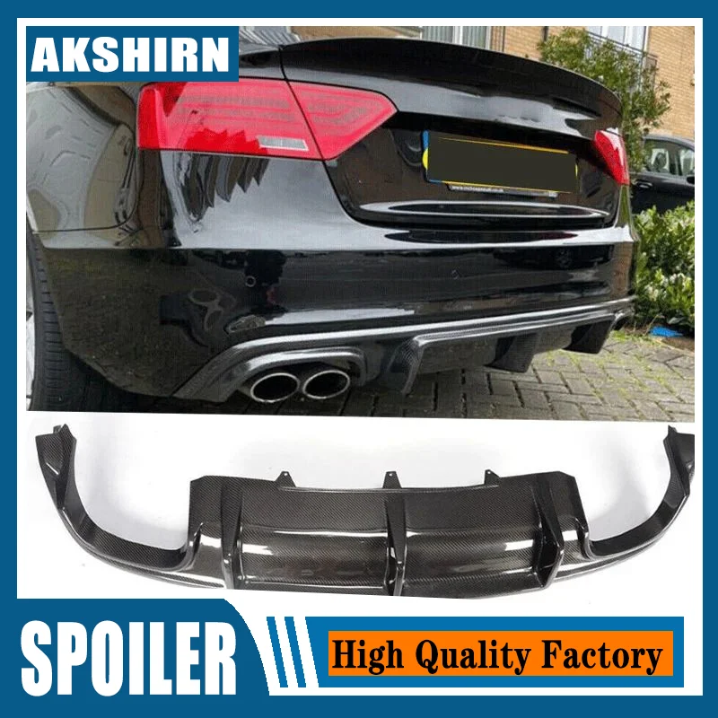 Rear Bumper Diffuser Lip Spoiler For Audi A5 Sline S5 Coupe 2012-2016 Convertible Real Carbon fiber Non For A5 Standard 