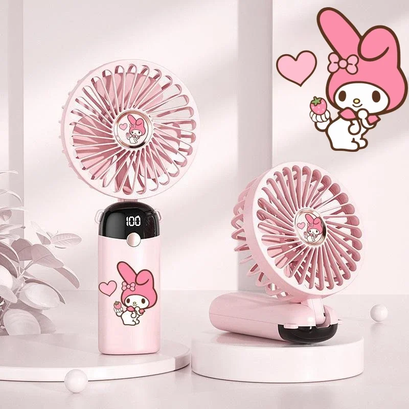 مروحة كهربائية صغيرة Miniso-Sanrio ، لون وردي ، داخلي ، خارجي ، سهل الحمل ، Smallfan رياح كبيرة ، كاواي ، فتاة ، نساء ، هدية جديدة