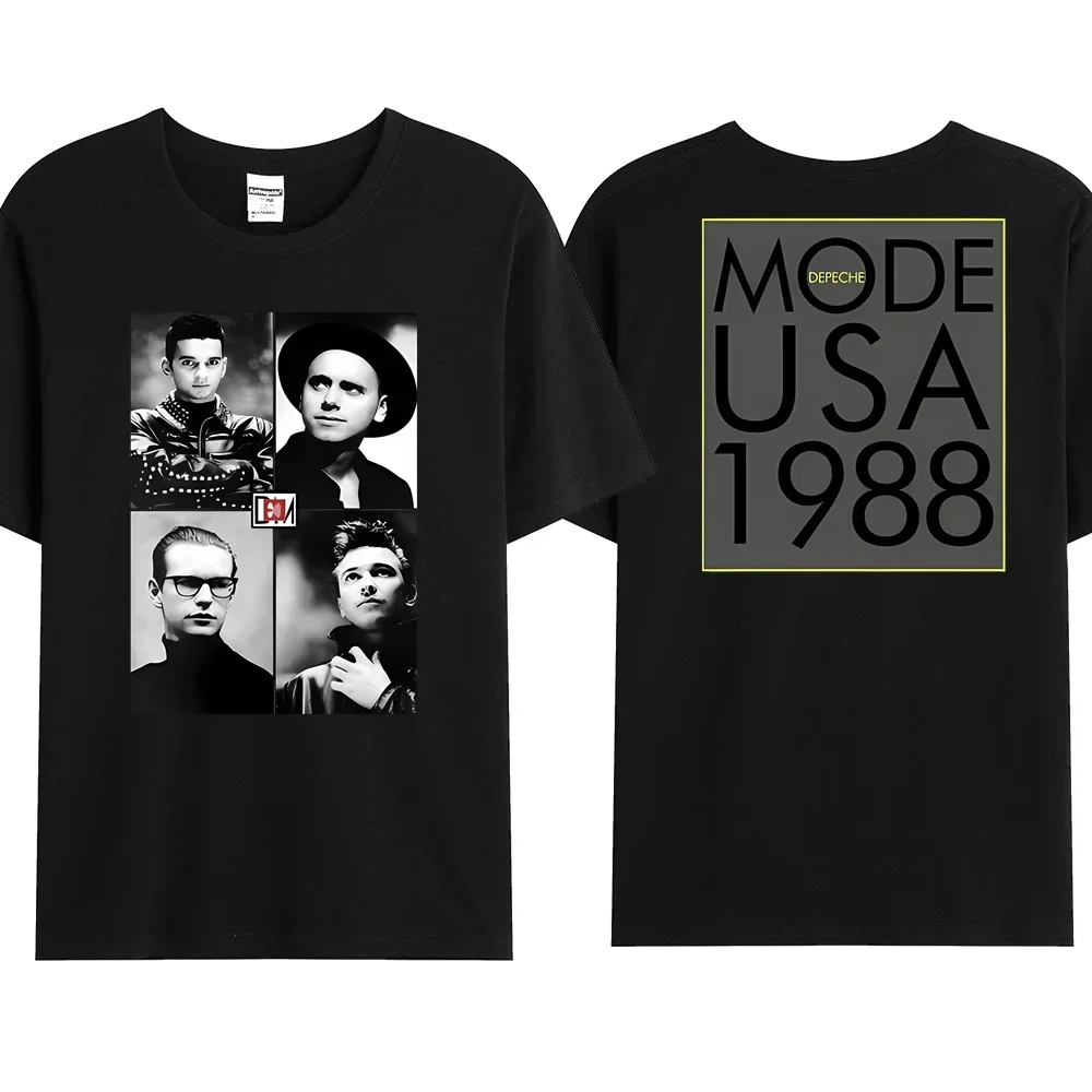 2023 Depeche-Modes Men\'s Summer 100% Cotton Fashion 1988classic T-Shirt Amazing Quality Top black hip hop tees