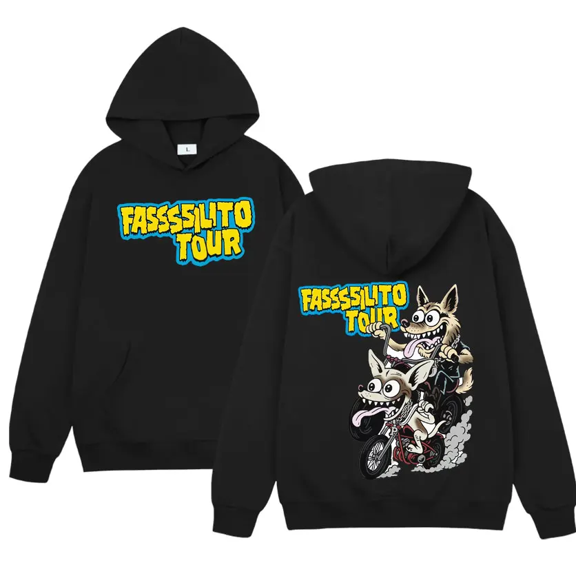 

Худи Rapper Lucho Rk La Pantera Fassilito Tour, мужская осенне-зимняя повседневная толстовка оверсайз, свободный пуловер в стиле панк, уличная одежда