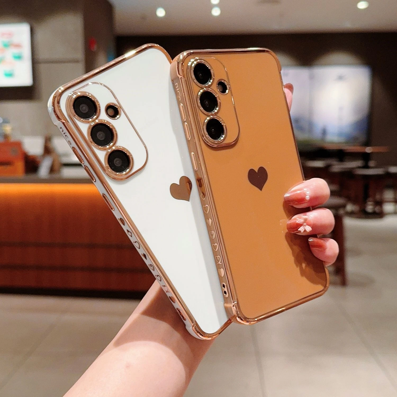 Silikonowe etui na telefon Side Love Heart Pattern do Samsung A55 A35 A25 A15 A54 A34 A24 A14 A53 A33 A23 A13 A52 A52S A12 4G 5G Case