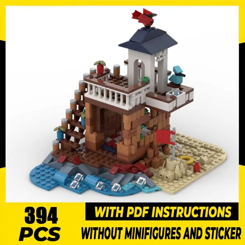 

City Street View Model Moc Building Blocks Seaside Lookout Model Technology Brick DIY Assembly Construction Toy Holiday Gift