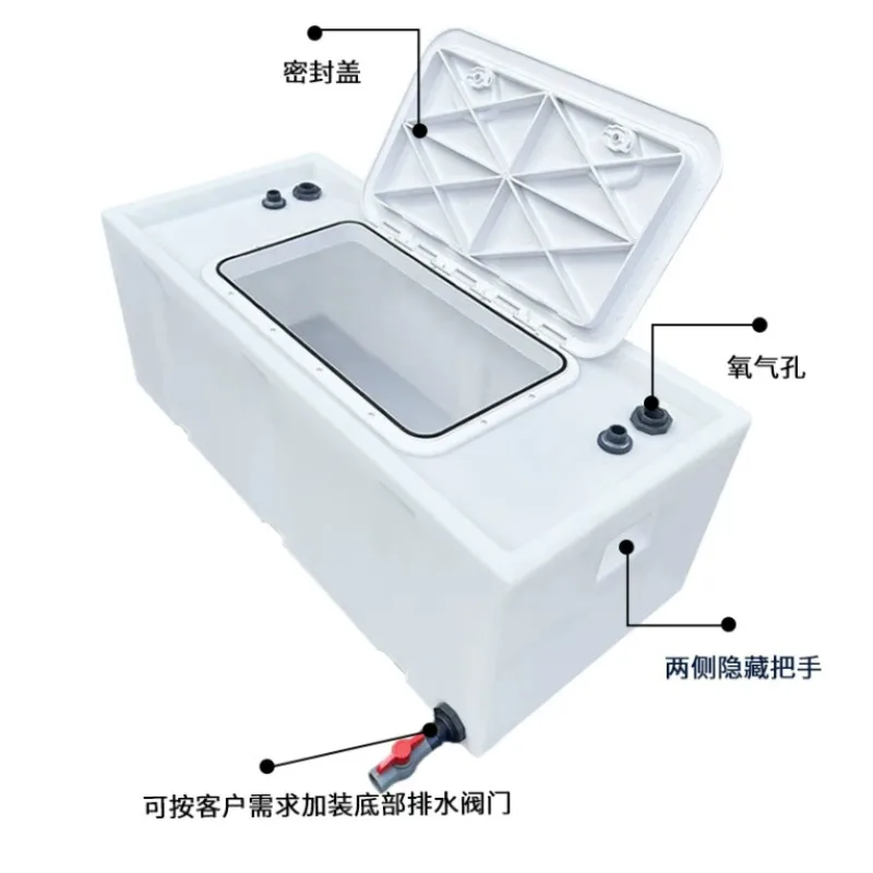 60L Thickened Live Fish Transport Container, Leakproof Live Fish Storage Box for Fish Transport
