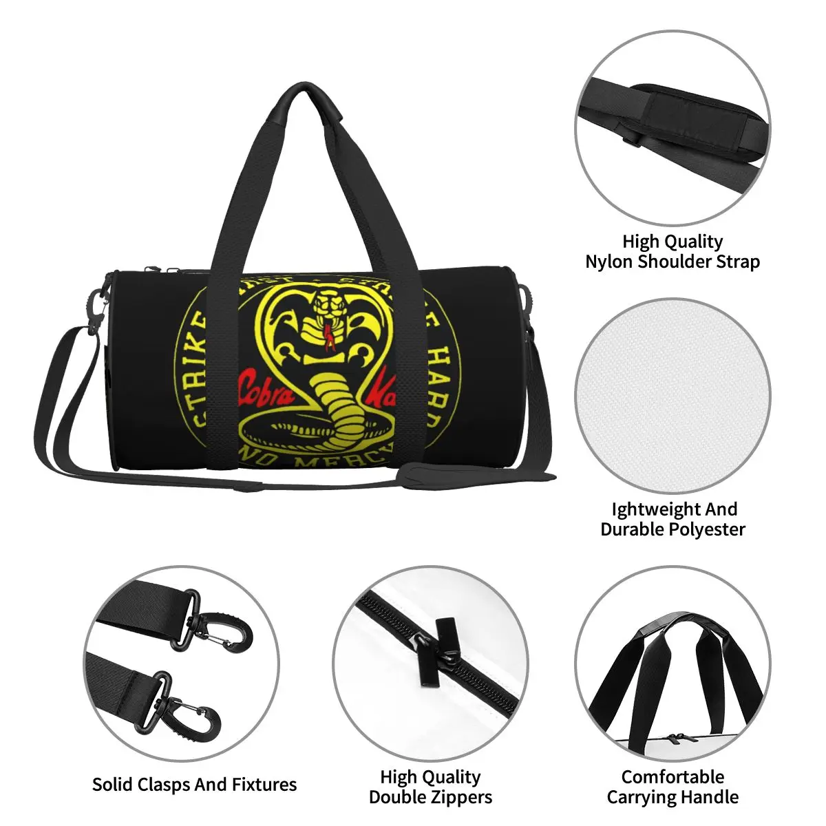 Cobra Kai Bolsa de gimnasio Karates Niños Artes marciales Bolsas deportivas al aire libre Accesorios de gimnasio Diseño de equipaje Bolso Bolsa de